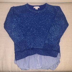 Crew cuts by J crew mock shirt sparkly sweater